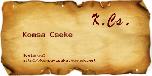 Komsa Cseke névjegykártya